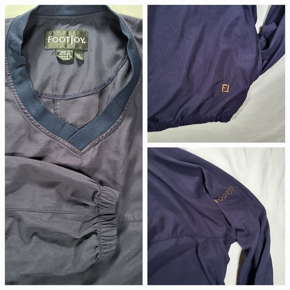 FootJoy Men's XL Navy Blue‎ Golf Pullover Windbreaker Jacket with Pockets